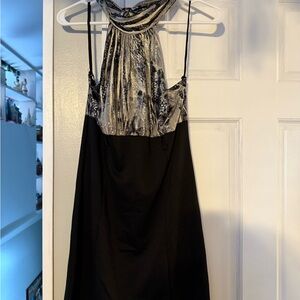 Wet Seal Black and Gray Backless Dress
